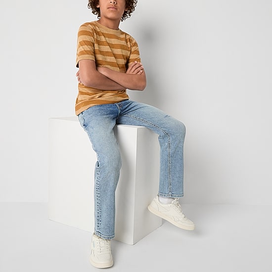 Thereabouts Little & Big Kid Boys Adjustable Waist Mid Rise Straight Leg Jean