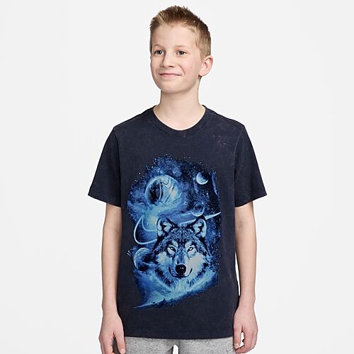 Nike Club Big Kid Unisex Crew Neck Short Sleeve Classic Fit Graphic T-Shirt, Large, Blue