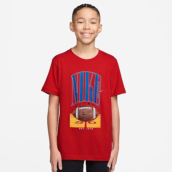 Nike Club Big Kid Unisex Crew Neck Short Sleeve Classic Fit Graphic T-Shirt