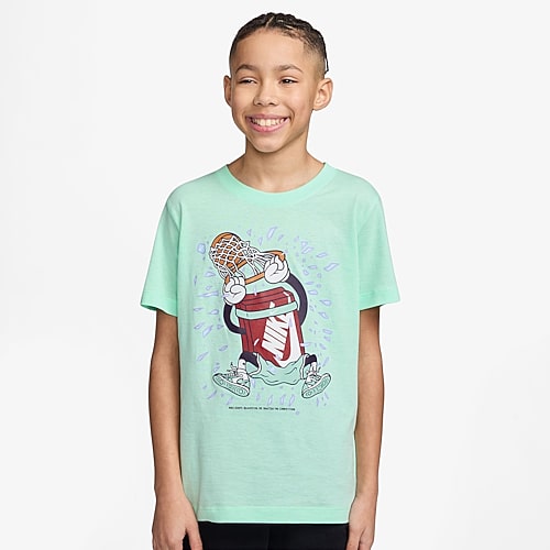 Nike Club Big Kid Unisex Crew Neck Short Sleeve Regular Fit Graphic T-Shirt, Large, Green