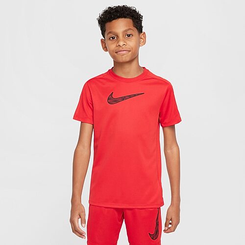 Nike Dri-Fit Trophy Big Kid Unisex Crew Neck Short Sleeve Regular Fit Graphic T-Shirt, Medium, Red