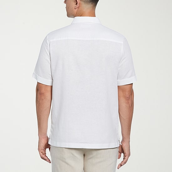 Cubavera Embroidered Mens Short Sleeve Regular Fit Button-Down Shirt