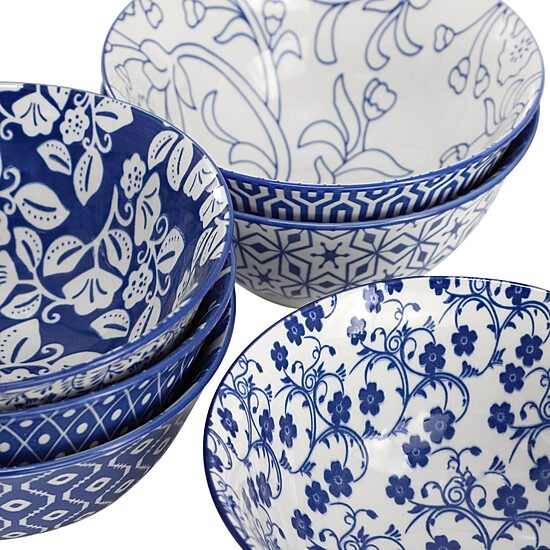 Elama Moxy 6 Piece Porcelain Salad Bowl