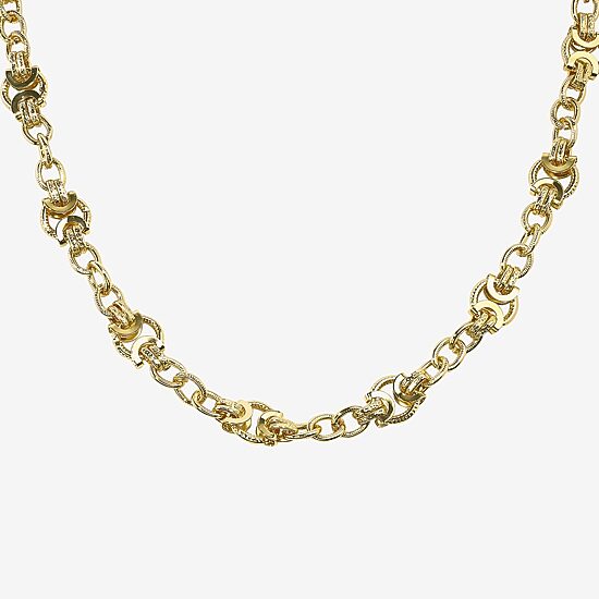 Bold Elements Gold Tone Womens 14K Gold Over Brass 36 Inch Link Chain Necklace