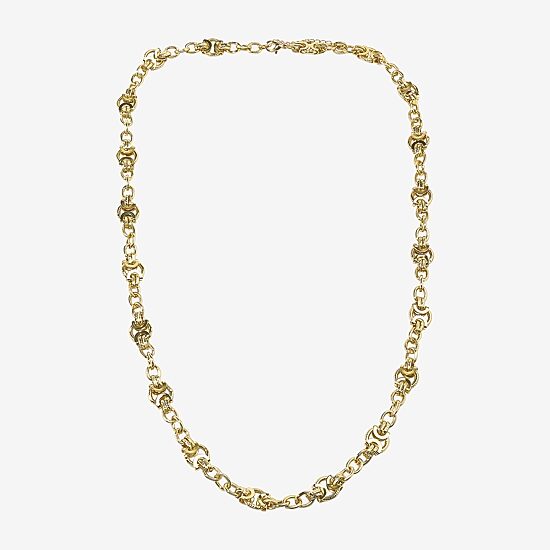 Bold Elements Gold Tone Womens 14K Gold Over Brass 36 Inch Link Chain Necklace