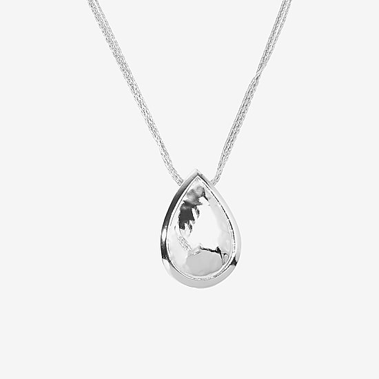 Bold Elements Silver Tone Womens 18 Inch Pendant Necklace