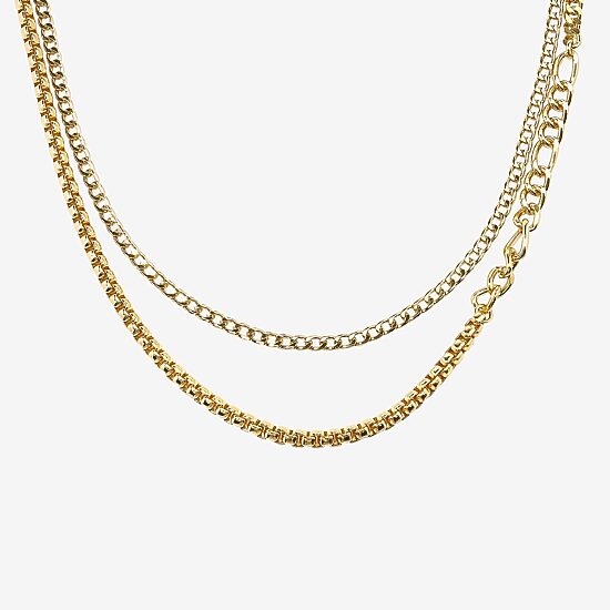 Bold Elements Gold Tone Womens 36 Inch Link Chain Necklace