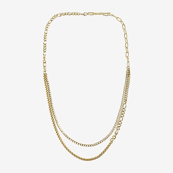 Bold Elements Gold Tone Womens 36 Inch Link Chain Necklace