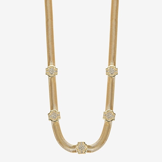 Monet Jewelry Gold Tone Womens 18 Inch Collar Necklace