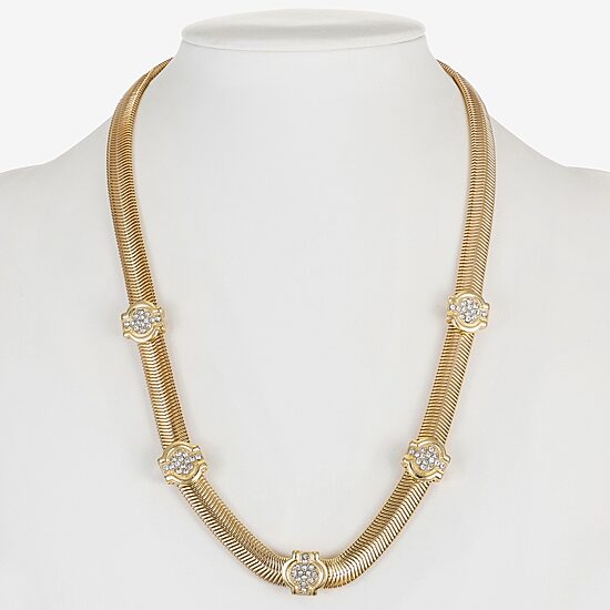Monet Jewelry Gold Tone Womens 18 Inch Collar Necklace