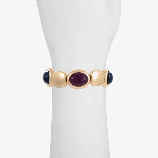 Monet Jewelry Gold Tone Womens Oval Cushion Stretch Bracelet