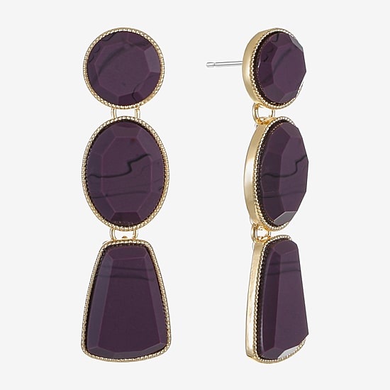 Liz Claiborne Multi Shape Womens Circle Oval Hypoallergenic Drop Earrings