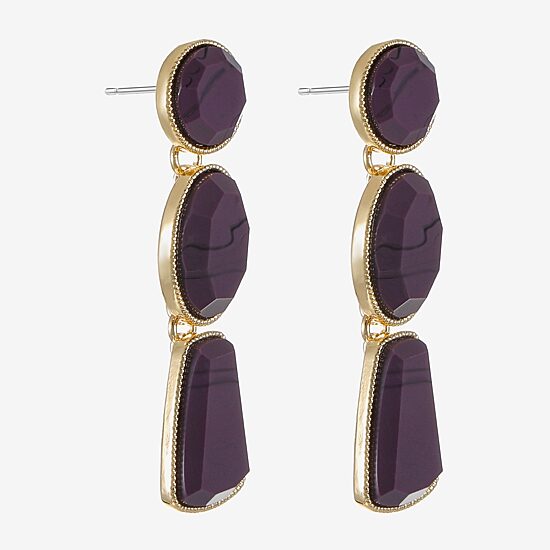Liz Claiborne Multi Shape Womens Circle Oval Hypoallergenic Drop Earrings