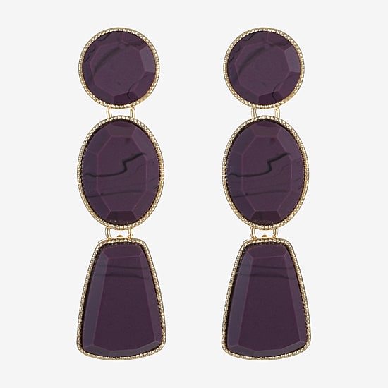 Liz Claiborne Multi Shape Womens Circle Oval Hypoallergenic Drop Earrings