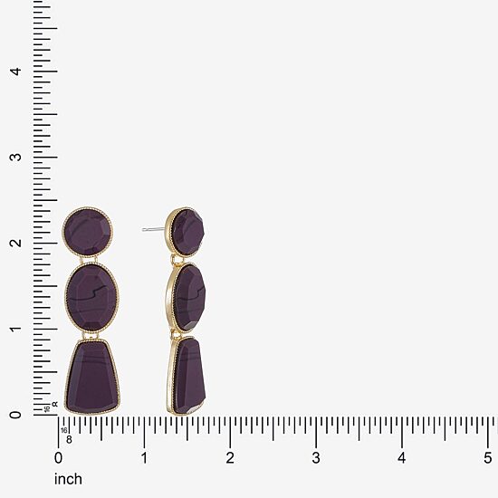 Liz Claiborne Multi Shape Womens Circle Oval Hypoallergenic Drop Earrings