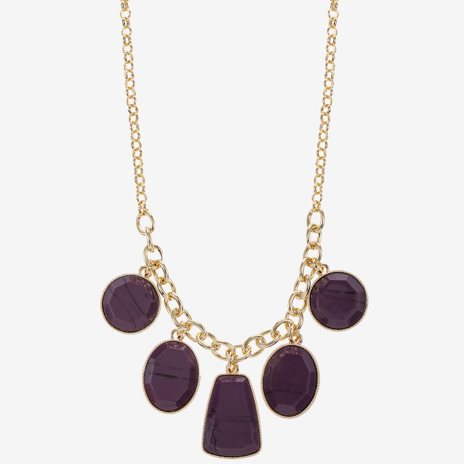 Liz Claiborne Multi Shape Frontal Womens 17 Inch Collar Necklace