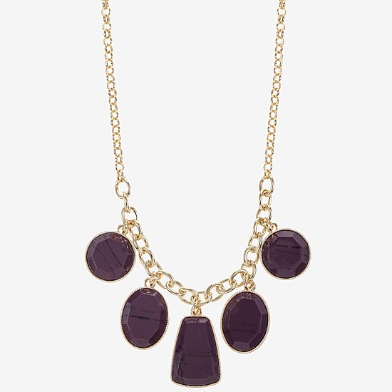 Liz Claiborne Multi Shape Frontal Womens 17 Inch Collar Necklace