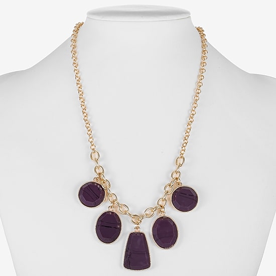Liz Claiborne Multi Shape Frontal Womens 17 Inch Collar Necklace