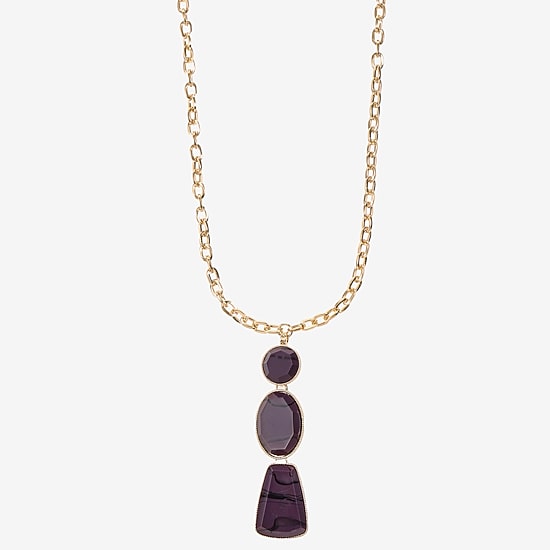 Liz Claiborne Multi Shape Womens 20 Inch Pendant Necklace