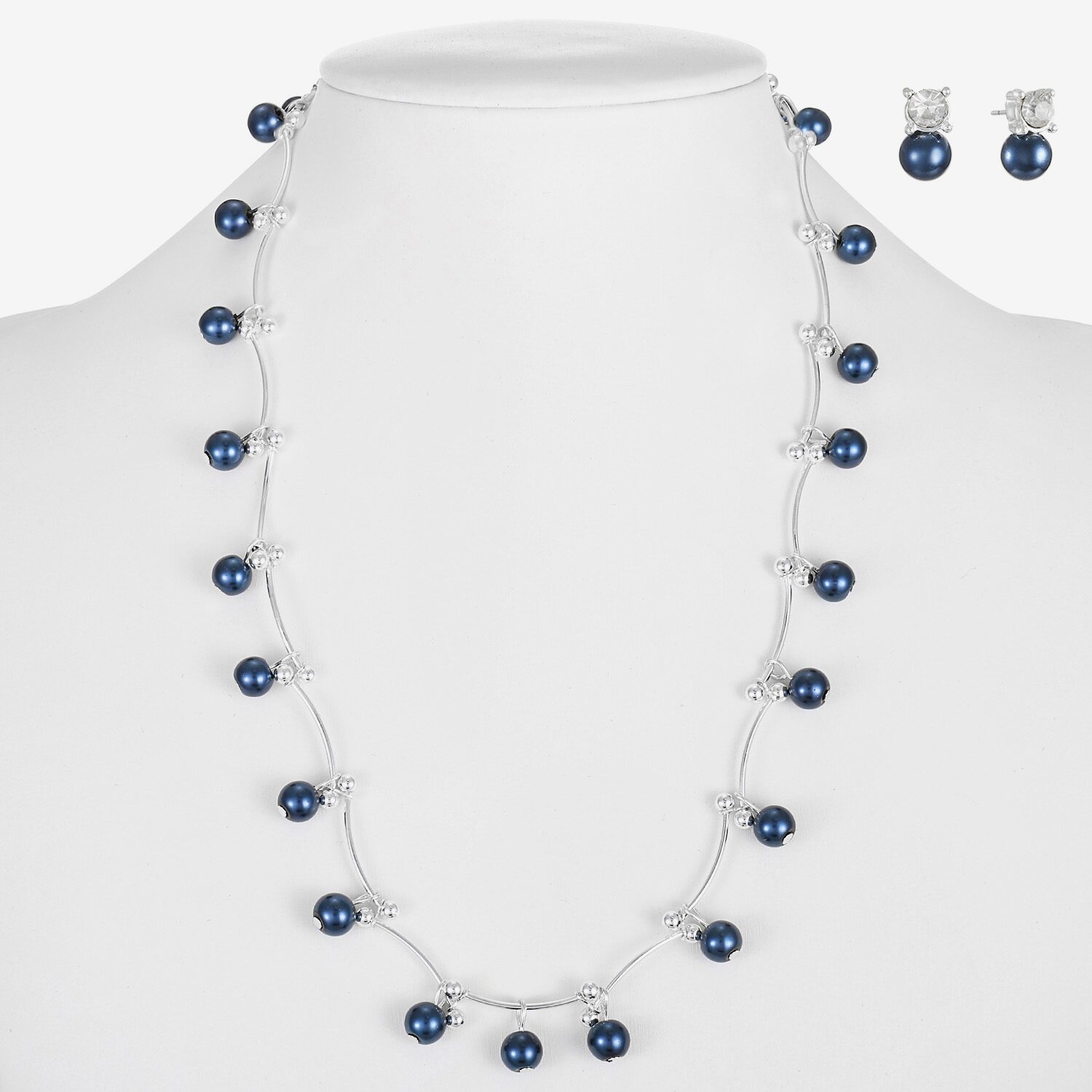 Monet Jewelry Timeless Collar Necklace And Stud Earring Womens Simulated Pearl Round -pc. Jewelry Set
