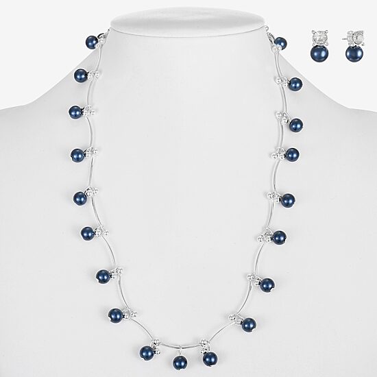 Monet Jewelry Timeless Collar Necklace And Stud Earring Womens Simulated Pearl Round 2-pc. Jewelry Set