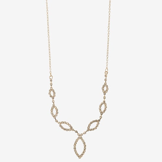 Monet Jewelry Timeless Gold Tone Womens Glass 16 Inch Y Necklace