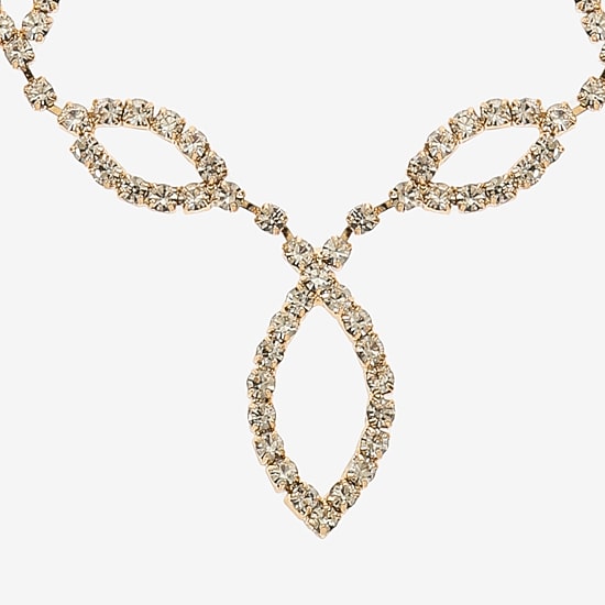 Monet Jewelry Timeless Gold Tone Womens Glass 16 Inch Y Necklace