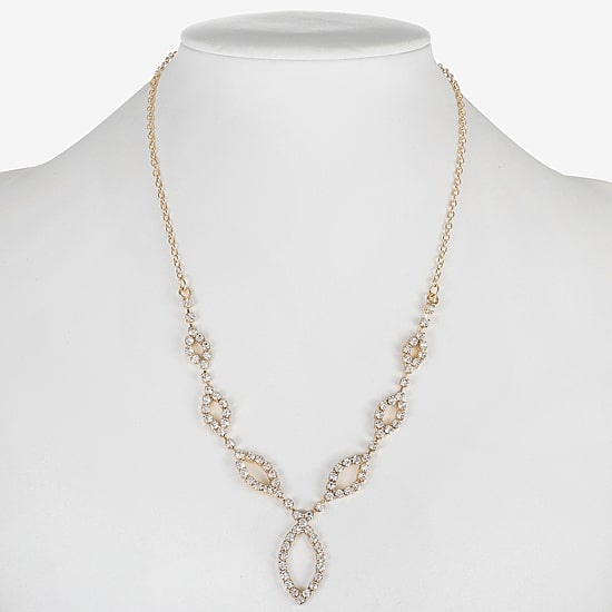 Monet Jewelry Timeless Gold Tone Womens Glass 16 Inch Y Necklace