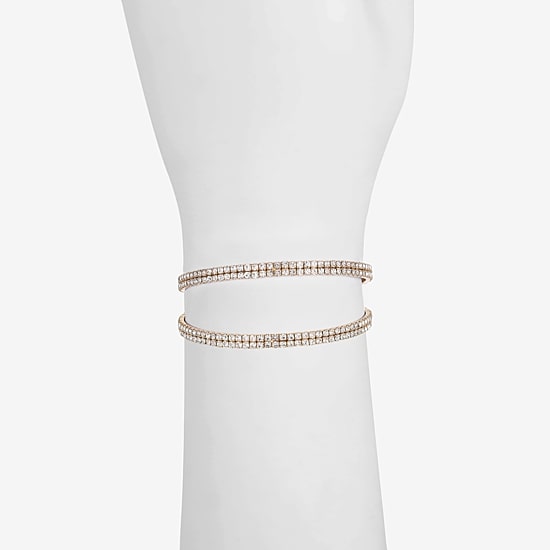 Monet Jewelry Timeless Gold Tone Womens Glass Cuff Bracelet