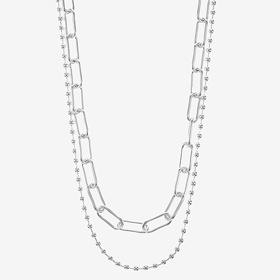 Liz Claiborne Womens 17 Inch Paperclip Chain Necklace