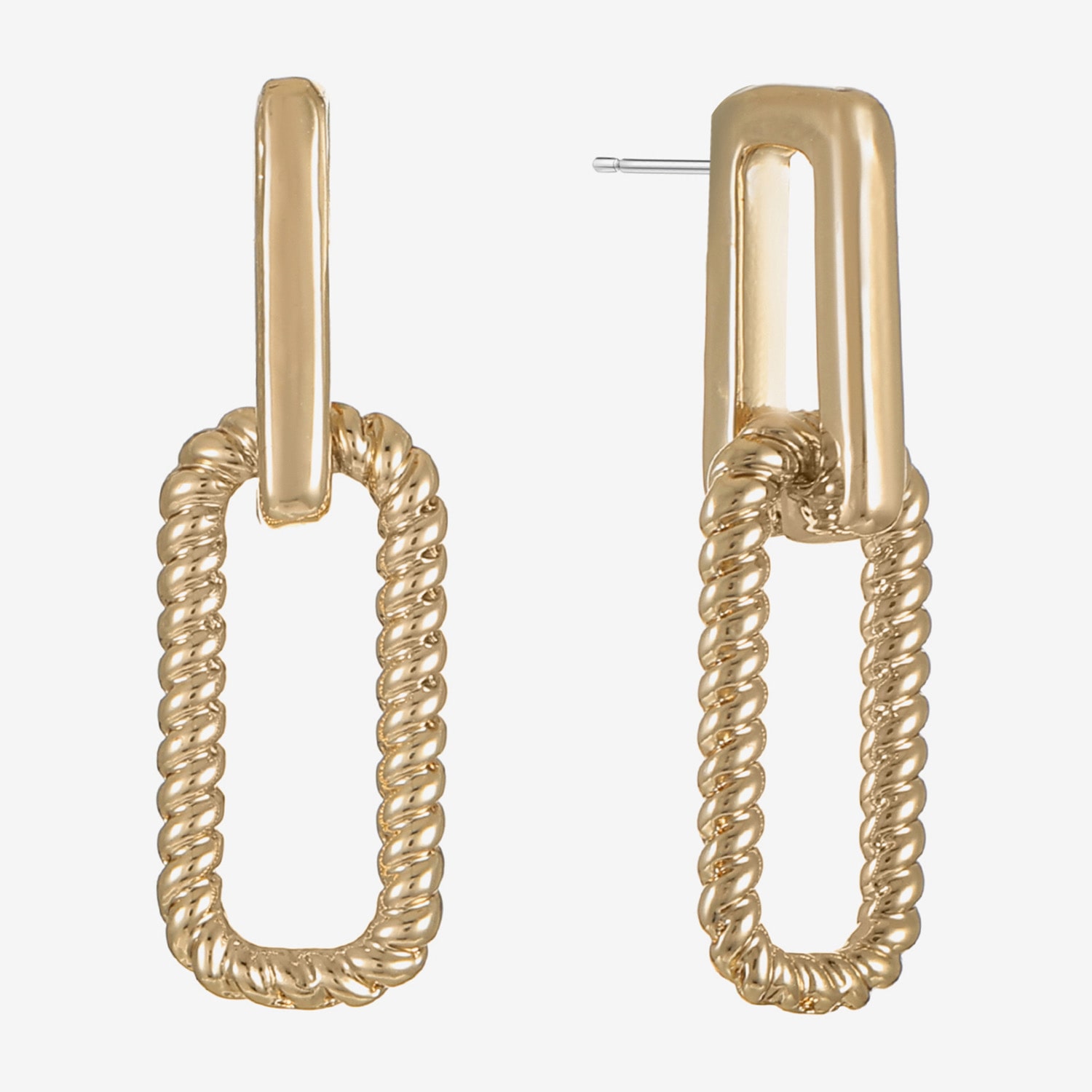 Liz Claiborne Rope Twist Paperclip Womens Oval Hypoallergenic Drop Earrings