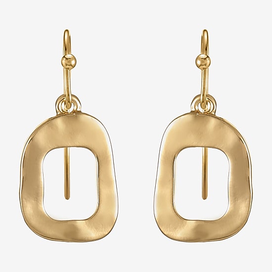 Liz Claiborne Hammered Womens Drop Earrings