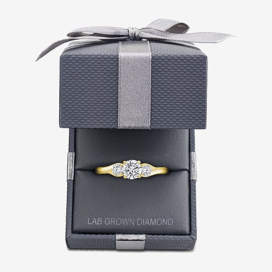 Love Lives Forever (F / Vs2 ) Womens 1 CT. T.W. Lab Grown White Diamond 10K Gold Round 3-Stone Engagement Ring