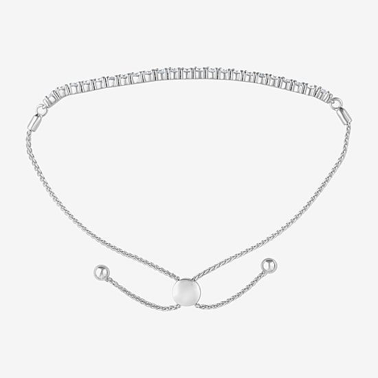 (G / Si1-Si2) Womens 2 CT. T.W. Lab Grown White Diamond Sterling Silver Bolo Bracelet
