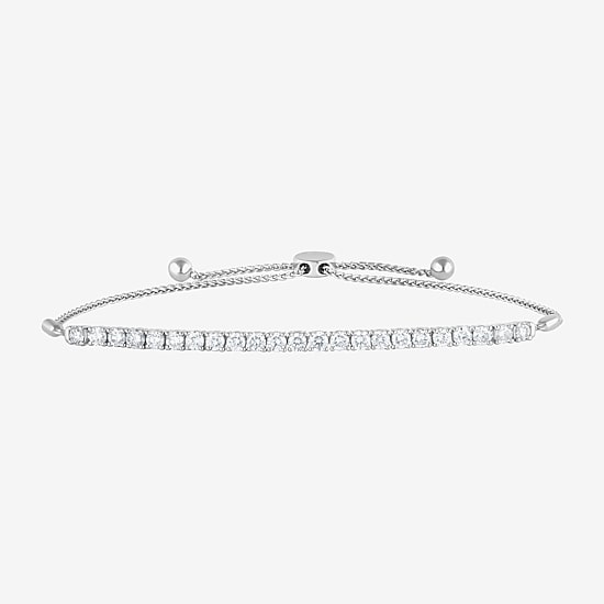 (G / Si1-Si2) Womens 2 CT. T.W. Lab Grown White Diamond Sterling Silver Bolo Bracelet