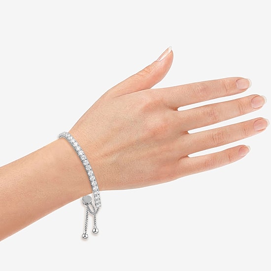 (G / Si1-Si2) Womens 2 CT. T.W. Lab Grown White Diamond Sterling Silver Bolo Bracelet