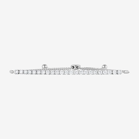 (G / Si1-Si2) Womens 2 CT. T.W. Lab Grown White Diamond Sterling Silver Bolo Bracelet