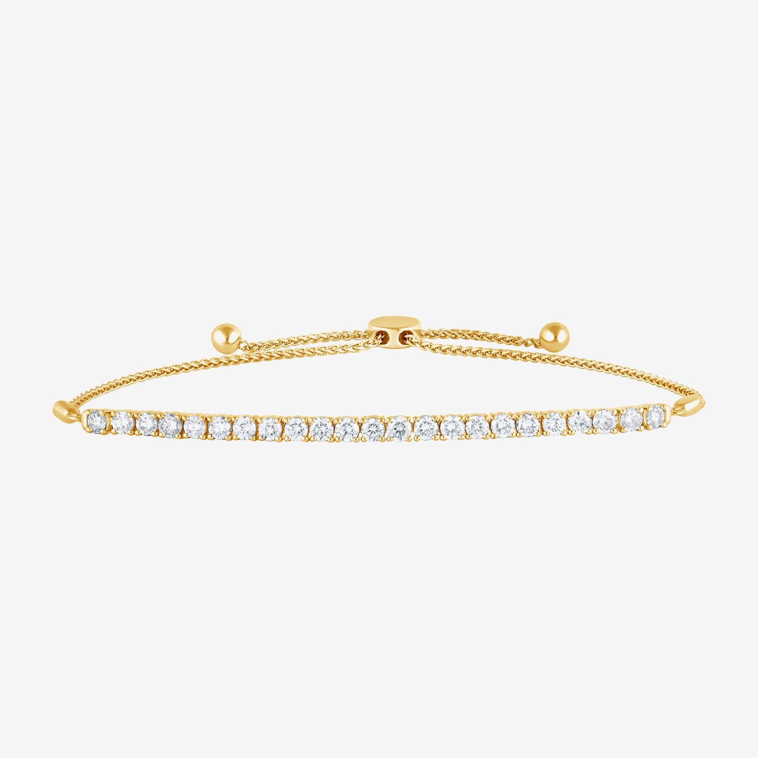 (G / Si1-Si2) Womens 2 CT. T.W. Lab Grown White Diamond Sterling Silver Bolo Bracelet