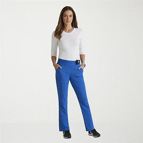 Grey's Anatomy by Barco Spandex Stretch Direct Grsp633 Relay 5-Pocket Mid-Rise Straight Leg Womens Stretch Fabric Moisture Wicking Wrinkle Resistant S