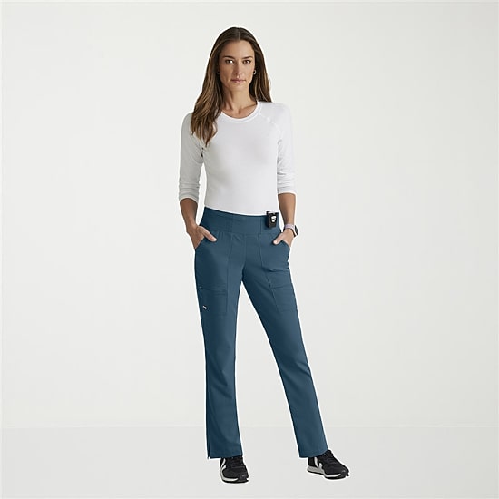 Grey's Anatomy™ by Barco Spandex Stretch Direct Grsp633 Relay 5-Pocket Mid-Rise Straight Leg Womens Stretch Fabric Moisture Wicking Wrinkle Resistant Scrub Pant