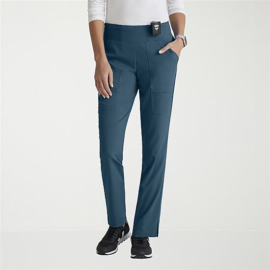 Grey's Anatomy™ by Barco Spandex Stretch Direct Grsp633 Relay 5-Pocket Mid-Rise Straight Leg Womens Plus Tall Stretch Fabric Moisture Wicking Wrinkle Resistant Scrub Pant