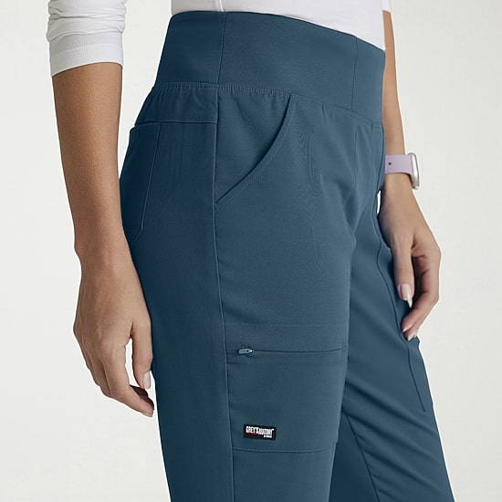 Grey's Anatomy™ by Barco Spandex Stretch Direct Grsp633 Relay 5-Pocket Mid-Rise Straight Leg Womens Plus Tall Stretch Fabric Moisture Wicking Wrinkle Resistant Scrub Pant