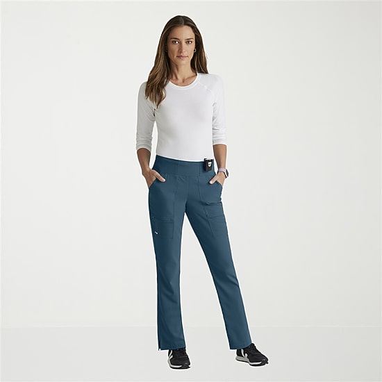 Grey's Anatomy™ by Barco Spandex Stretch Direct Grsp633 Relay 5-Pocket Mid-Rise Straight Leg Womens Plus Tall Stretch Fabric Moisture Wicking Wrinkle Resistant Scrub Pant
