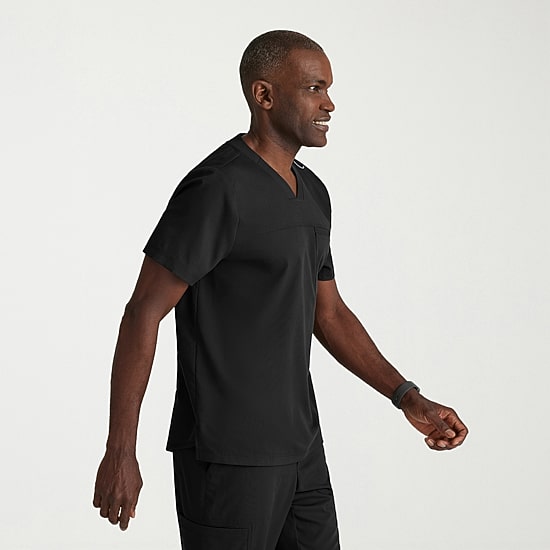 Grey's Anatomy™ by Barco Spandex Stretch Direct Grst188 Rapid 2-Pocket Mens Big and Tall V Neck Short Sleeve Stretch Fabric Moisture Wicking Wrinkle Resistant Scrub Top