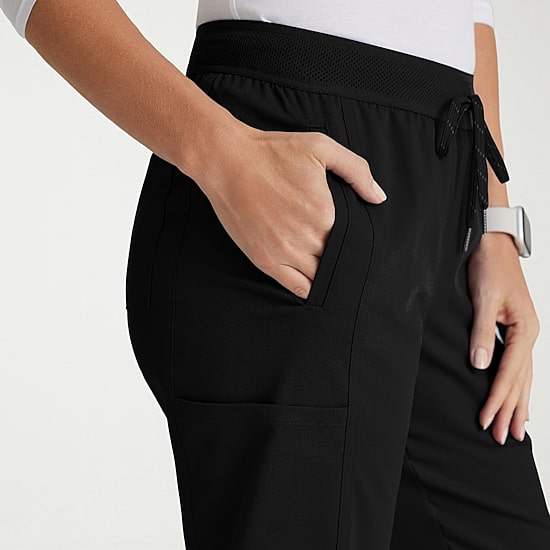 Grey's Anatomy™ by Barco Spandex Stretch Direct Grsp632 Dash 5-Pocket Mid-Rise Jogger Womens Plus Tall Stretch Fabric Moisture Wicking Wrinkle Resistant Scrub Pant