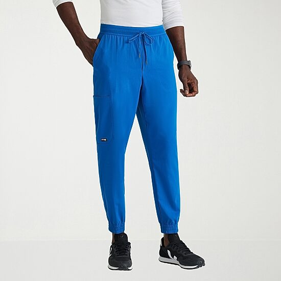 Grey's Anatomy™ by Barco Spandex Stretch Direct Grsp634 Striker 4-Pocket Jogger Mens Short Stretch Fabric Moisture Wicking Wrinkle Resistant Scrub Pant