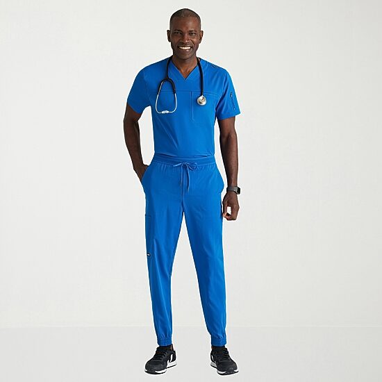 Grey's Anatomy™ by Barco Spandex Stretch Direct Grsp634 Striker 4-Pocket Jogger Mens Short Stretch Fabric Moisture Wicking Wrinkle Resistant Scrub Pant