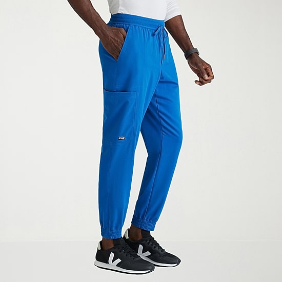 Grey's Anatomy™ by Barco Spandex Stretch Direct Grsp634 Striker 4-Pocket Jogger Mens Short Stretch Fabric Moisture Wicking Wrinkle Resistant Scrub Pant