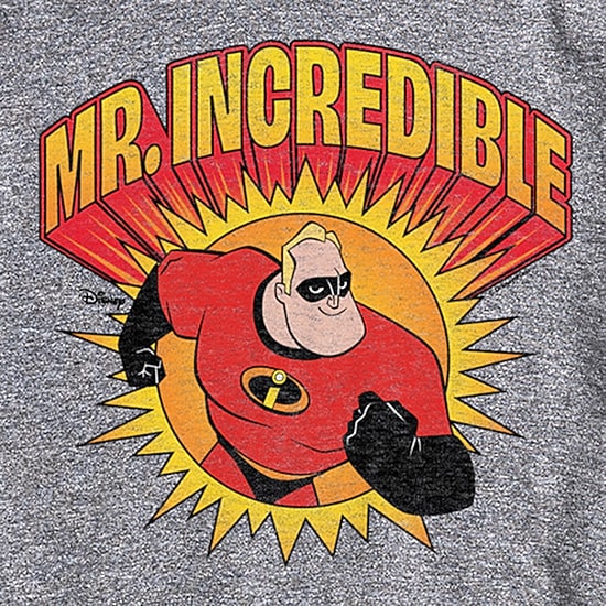 Novelty Mens Crew Neck Short Sleeve Regular Fit The Incredibles Graphic T-Shirt