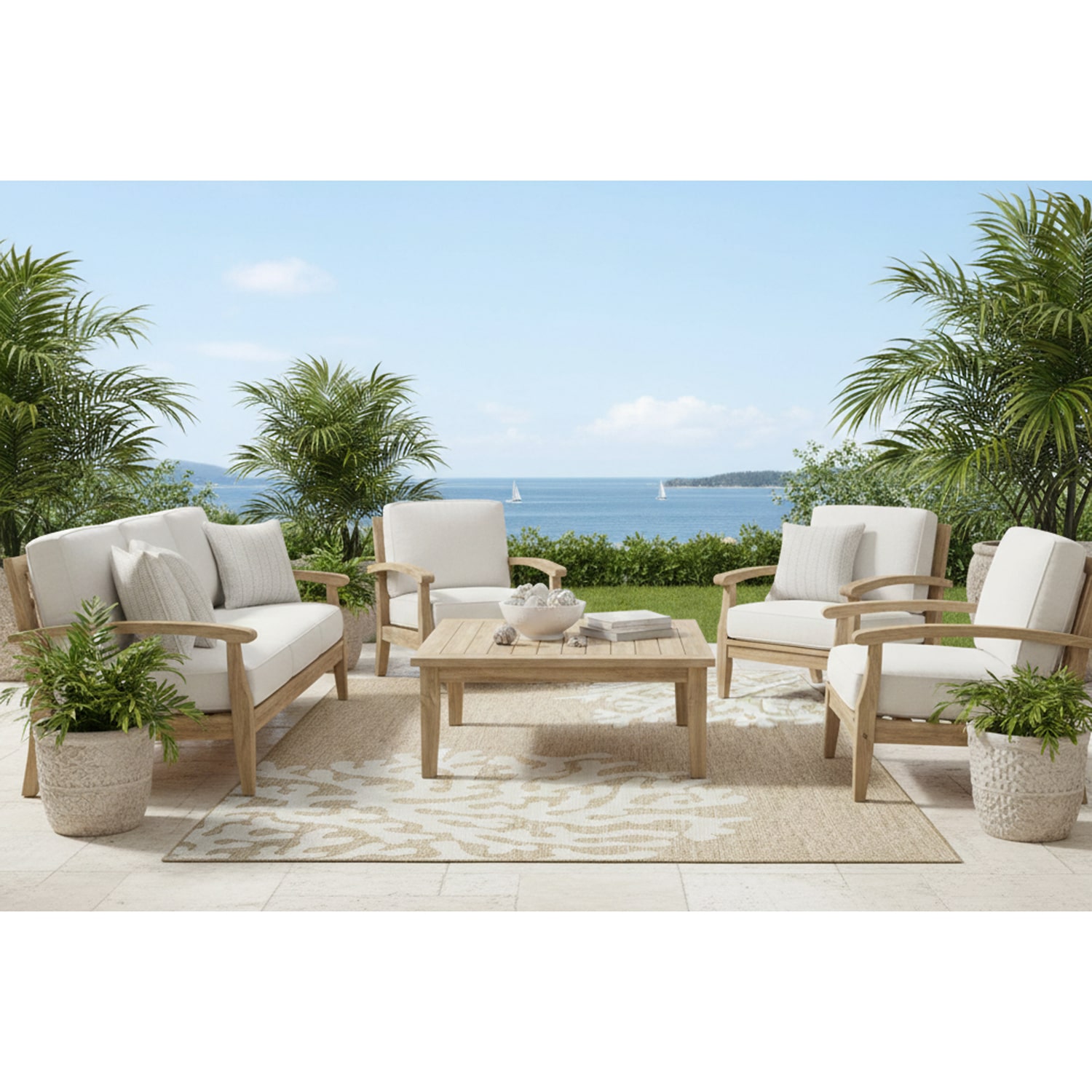 Celeste Coastal Reef Indoor Outdoor Rectangular Area Rug